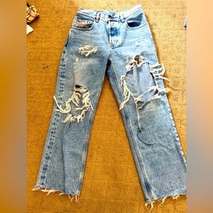 Ripped cropped straight leg Diesel Aryel jeans
